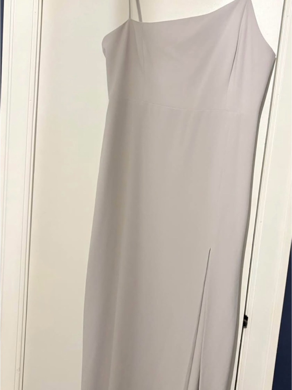 Satin Slip Maxi Dress in Light Gray